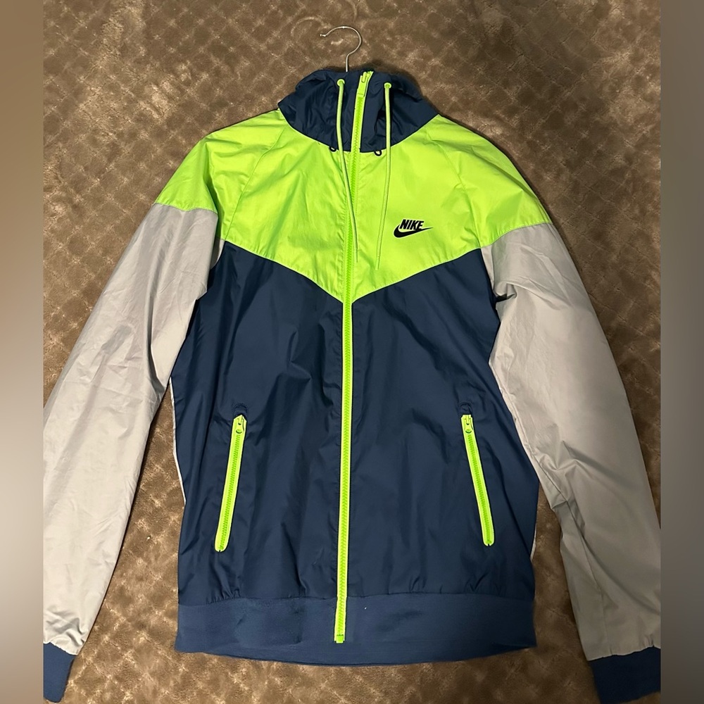 Nike Blue And Green Windbreaker